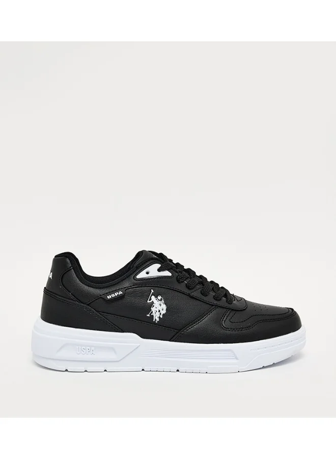 U.S. Polo Assn. U.S. Polo Assn. Women's Casual Lace-Up Sneakers | Lightweight Platform Sole | Comfortable Everyday Fashion Shoes | Black/White
