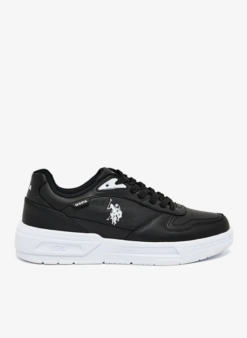 U.S. Polo Assn. Women's Casual Lace-Up Sneakers | Lightweight Platform Sole | Comfortable Everyday Fashion Shoes | Black/White