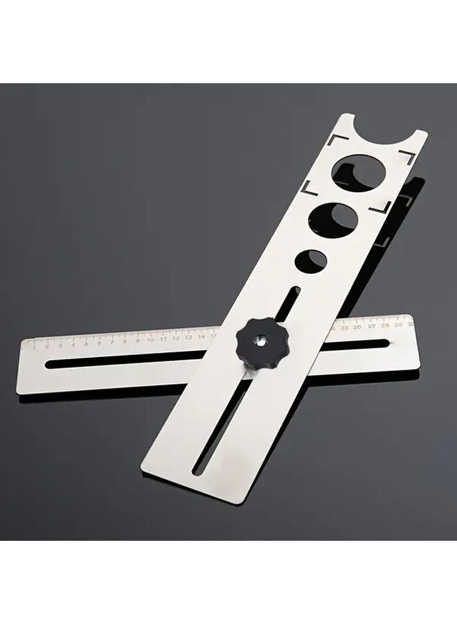 304 Stainless Steel Multi Functional Angle Square Ruler Tile Drilling Positioning Tool - Image 1