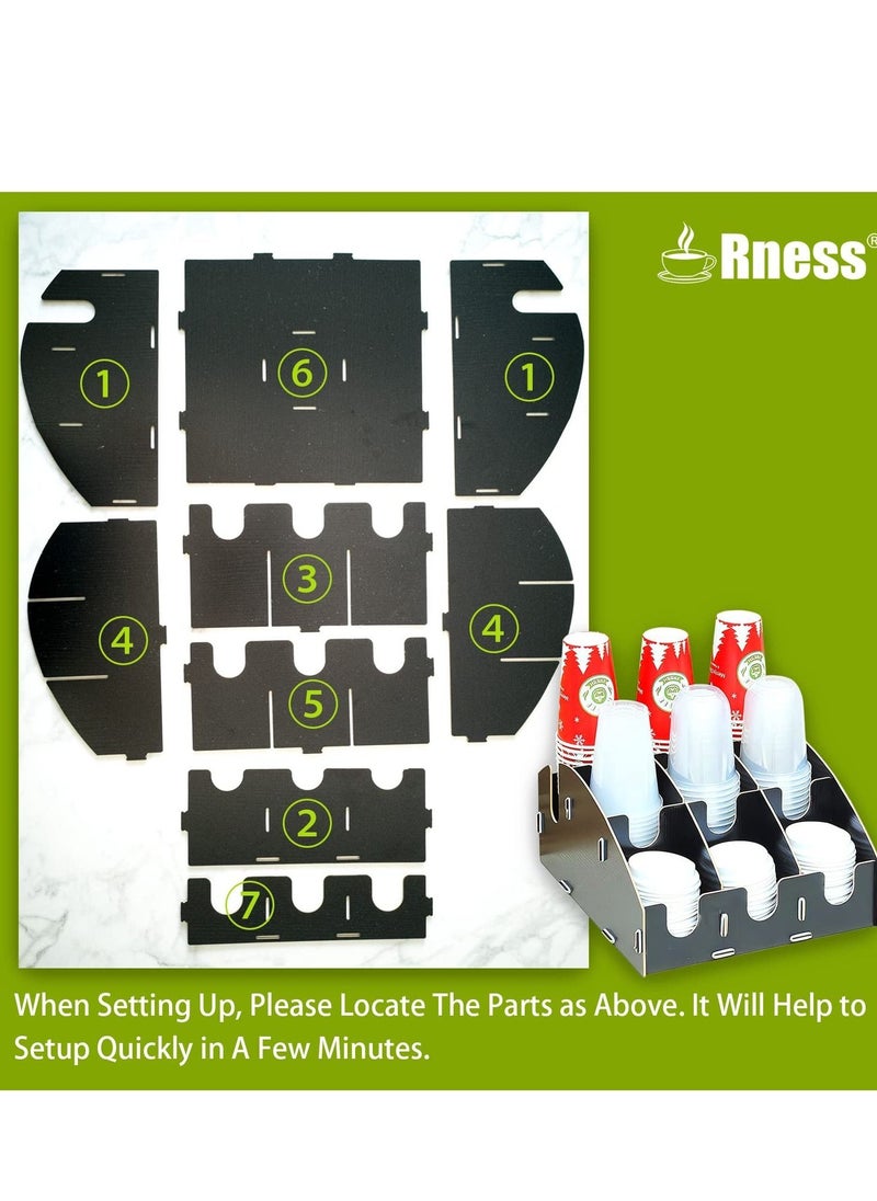 9 Units Holder Coffee Condiment Cup Organizer Stand