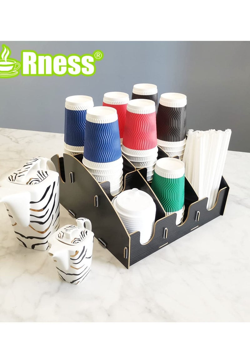 9 Units Holder Coffee Condiment Cup Organizer Stand