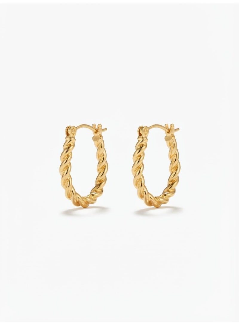 Luxuria Elegant and attractive gold-plated rope-shaped earrings for women. Jewelry for women. - Image 1