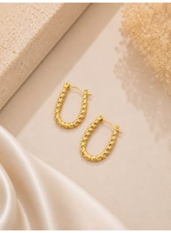 Luxuria Elegant and attractive gold-plated rope-shaped earrings for women. Jewelry for women. - Image 2