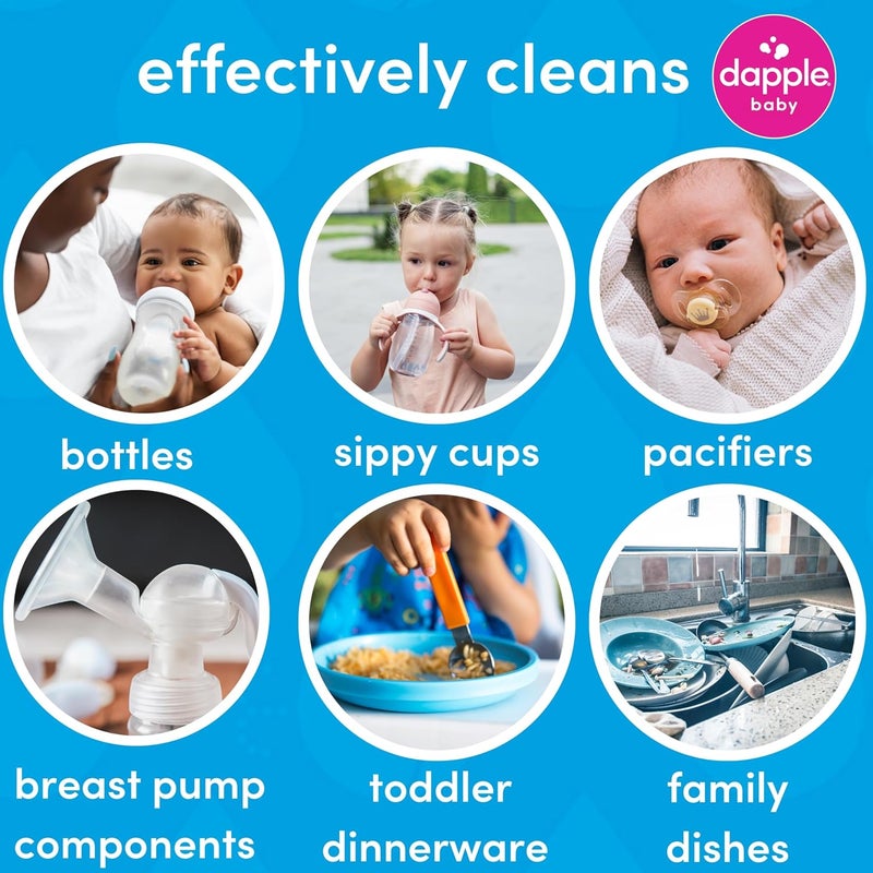 dapple Baby Bottle Soap, Hypoallergenic Dish Soap for Baby Bottles, Powered by Plants, Fragrance Free, 34 Fl Oz (Pack of 2) - Image 5