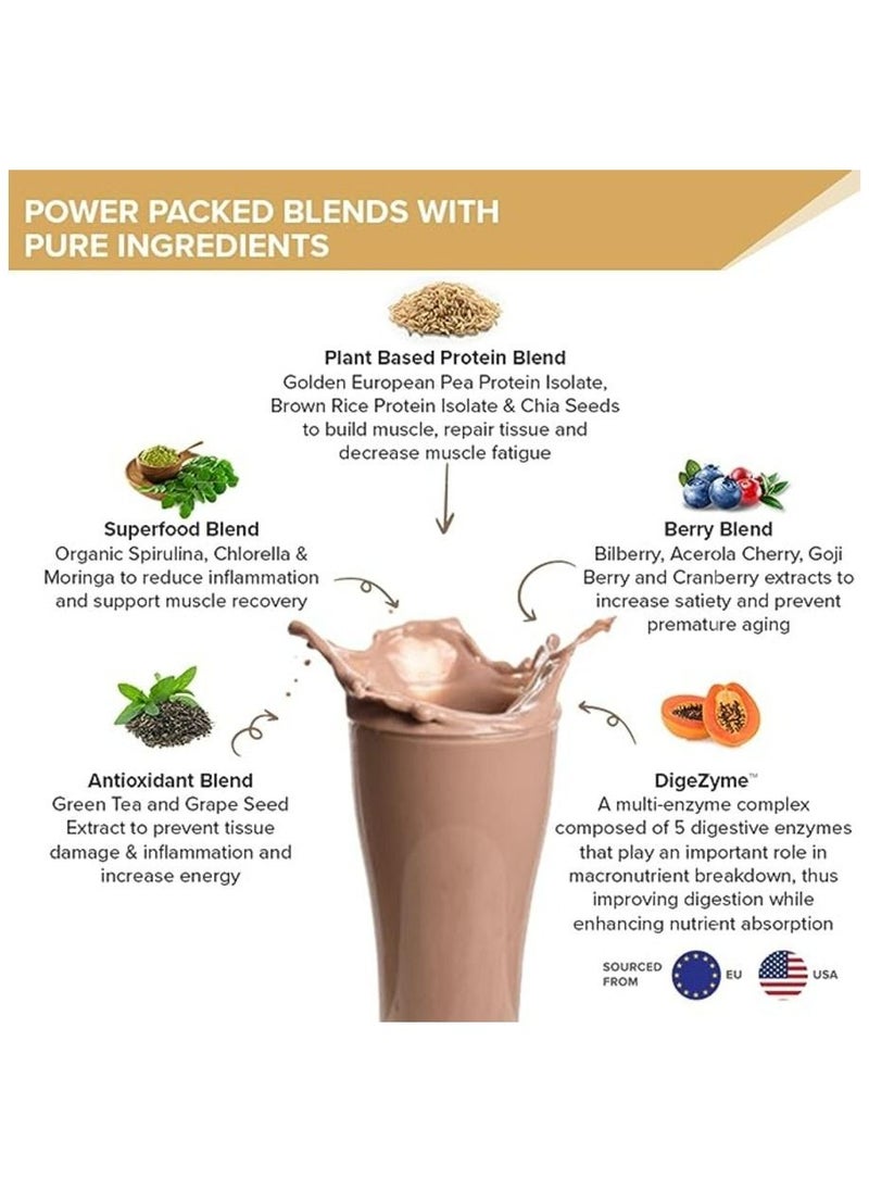 WELLBEING NUTRITION - Organic Vegan Plant Protein Powder 22G European Pea Protein Isolate 5G Bcaa, Superfoods, Fiber For Muscle Growth, Italian Cafe Mocha 500Gm - Image 1