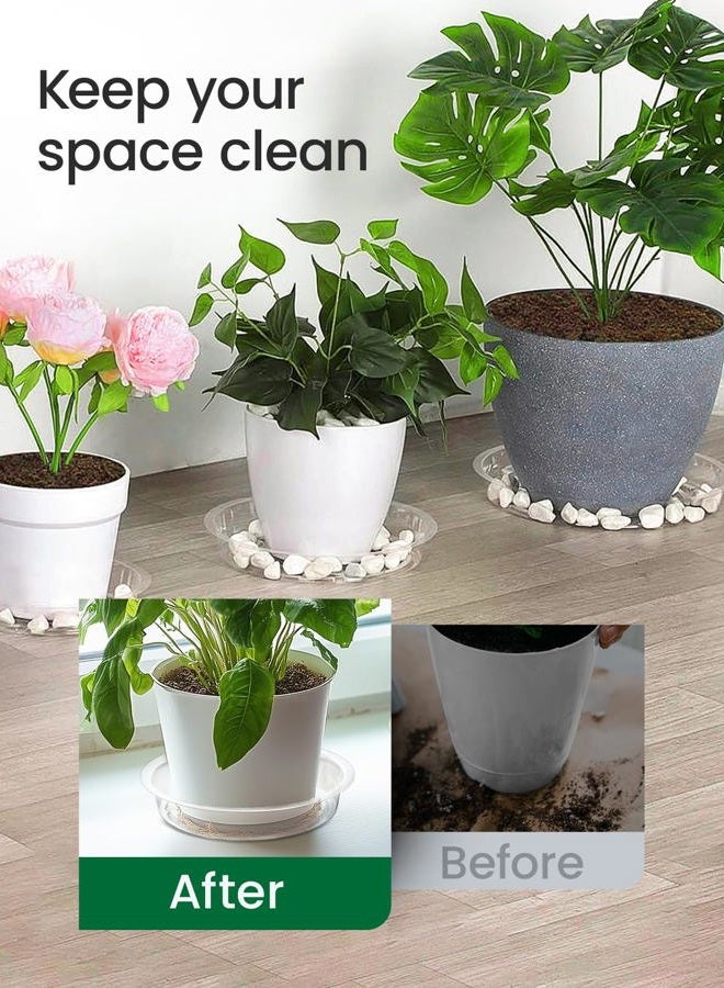 GROWNEER 24 Pack of 6, 8, 10, 12 Inches Clear Plant Saucers Flower Pot Trays, with 15 Pcs Plant Labels, Plastic Plant Drip Trays for Indoor Outdoor Plants Garden, Assorted 4 Sizes, 6pcs of Each Size - Image 3