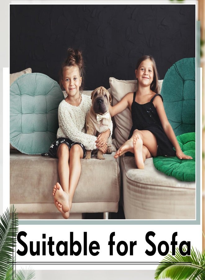 Jerify 4 Pcs Floor Pillow Cushions 22 x 22 Inch Round Square Large Meditation Floor Pillow for Classroom Adult Meditation Picnic Party Cushion for Seating Gift Christmas(Gradual Green,Round) - Image 4