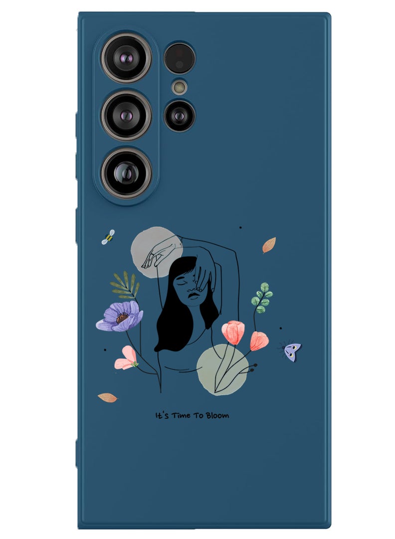 Theodor Protective Slim Fit Case Liquid Silicone Cover with Full Body Protection Anti-Scratch Shockproof Case For Samsung Galaxy S25 Ultra (Blue) - Bloom2 - Image 1