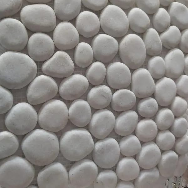 STONE STORIES بلاط موزاييك رخام حصى أبيض ثلجي لتكسية الجدران والأرضيات 30 سم × 30 سم بلاط متداخل - Image 2