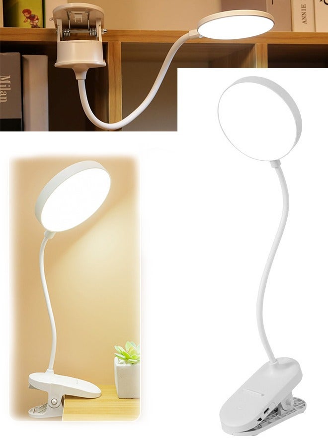 Generic Miady Clip on Lamp,Battery Powered Reading Lamp,Clip on Light for Bed Clip on Battery Light with 3 Brightness Level,USB Rechargeable, Reading Lamp (1 Pack) - Image 1