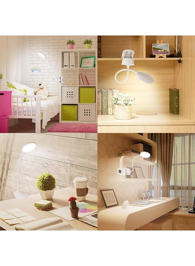 Generic Miady Clip on Lamp,Battery Powered Reading Lamp,Clip on Light for Bed Clip on Battery Light with 3 Brightness Level,USB Rechargeable, Reading Lamp (1 Pack) - Image 3