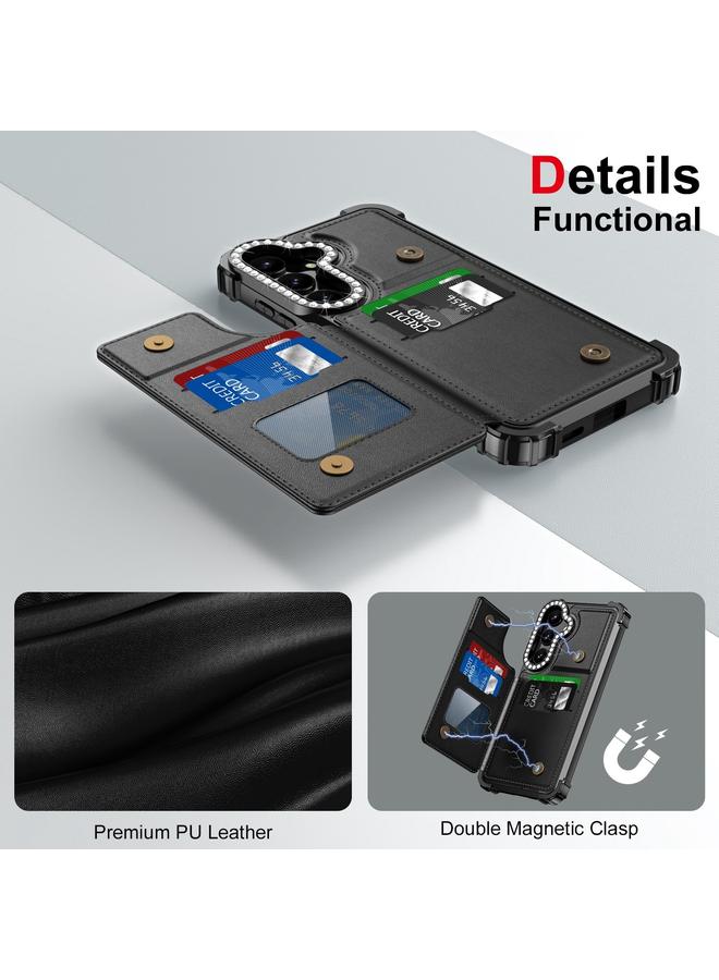 اس-توب جراب هاتف جلدي بتصميم أفقي ماسي لهاتف Samsung Galaxy S24+ 5G - Image 5