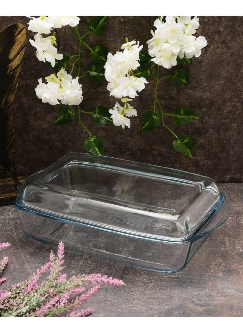 Borcam Rectangular Glass Casserole With Lid 2750 ml 33.9x19x7 cm  - Image 3