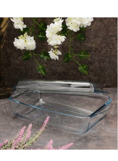 Borcam Rectangular Glass Casserole With Lid 2750 ml 33.9x19x7 cm  - Image 2