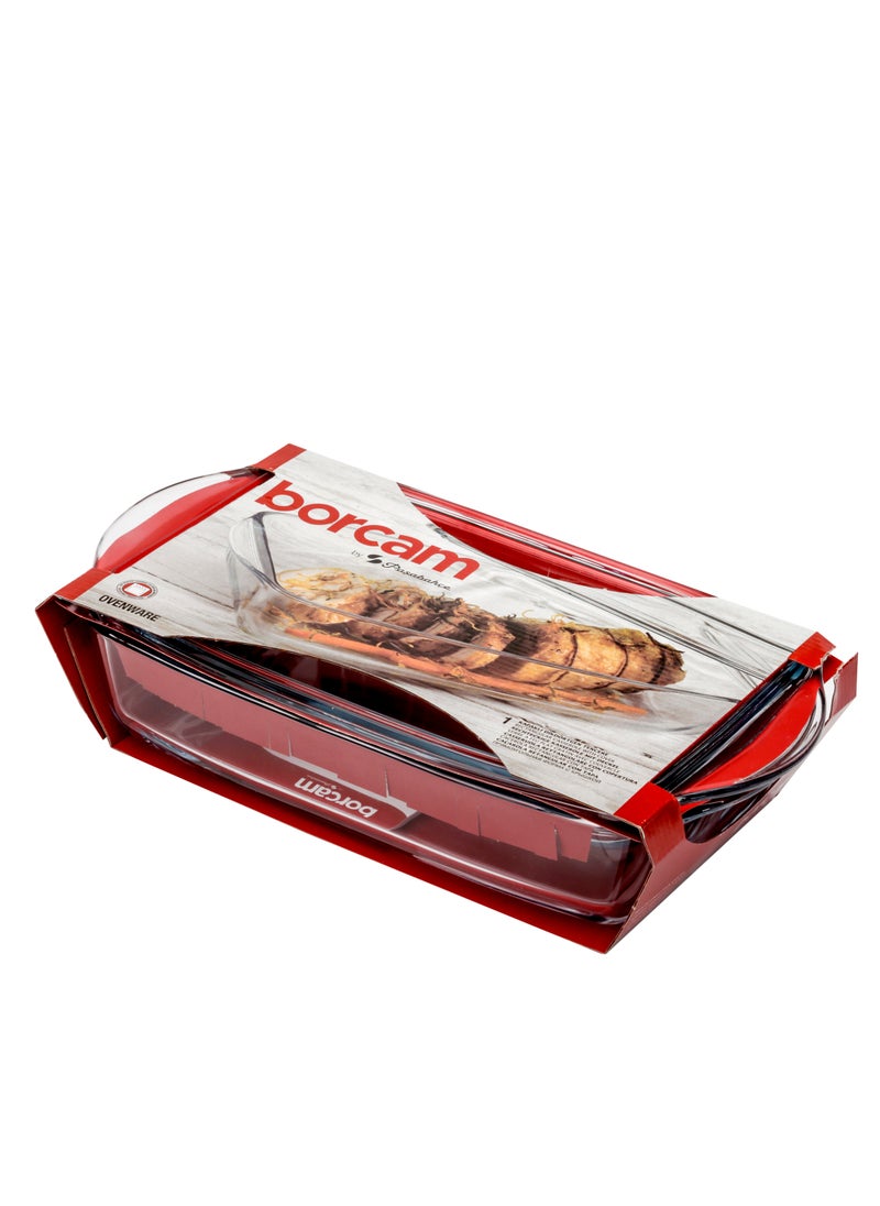 Borcam Rectangular Glass Casserole With Lid 2750 ml 33.9x19x7 cm  - Image 5