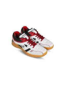 Vector X X Cs-2100 Synthetic Leather & Breathable Mesh Badminton & Tennis Court Shoes For Boys & Girls (Black-White, Size-5)  - Image 2