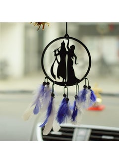 Gopinath Autolink Gopinath Autolink Fancy radhe Krishna Dream Catcher for car Wall Hanging Attract Positive Good Luck Charm Protection Made with Acrylic Material Feathers 