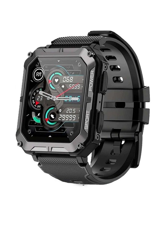 رولستيمي ساعة ذكية للرجال 1.83 بوصة عالية الوضوح في الهواء الطلق التكتيكية وعرة ساعة ذكية ، معدل ضربات القلب النوم رصد اللياقة البدنية تتبع ساعة. - Image 1