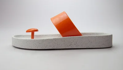 Voices Smooth Stone Women'S Anti Slip Sole  Colored Strap Sandals - White/Orange
