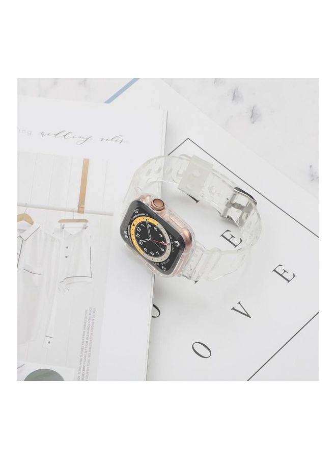 نيبمينينت سوار ساعة بديل بتصميم عرقي لسلسلة ساعات أبل 1/2/3/4/5/6/7/SE 42/44/45 مم Transparent - Image 5