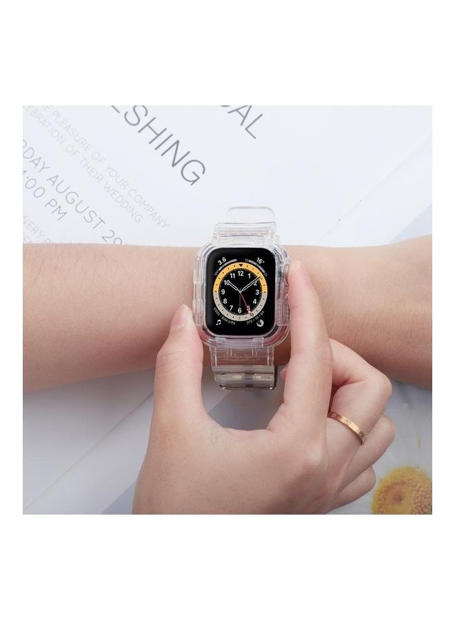 نيبمينينت سوار ساعة بديل بتصميم عرقي لسلسلة ساعات أبل 1/2/3/4/5/6/7/SE 42/44/45 مم Transparent - Image 4