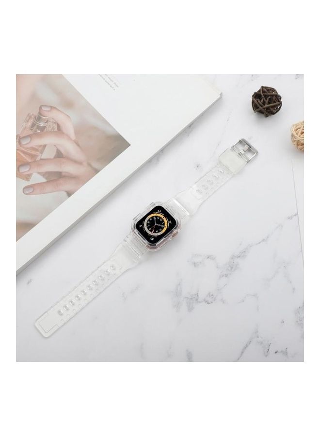 نيبمينينت سوار ساعة بديل بتصميم عرقي لسلسلة ساعات أبل 1/2/3/4/5/6/7/SE 42/44/45 مم Transparent - Image 3