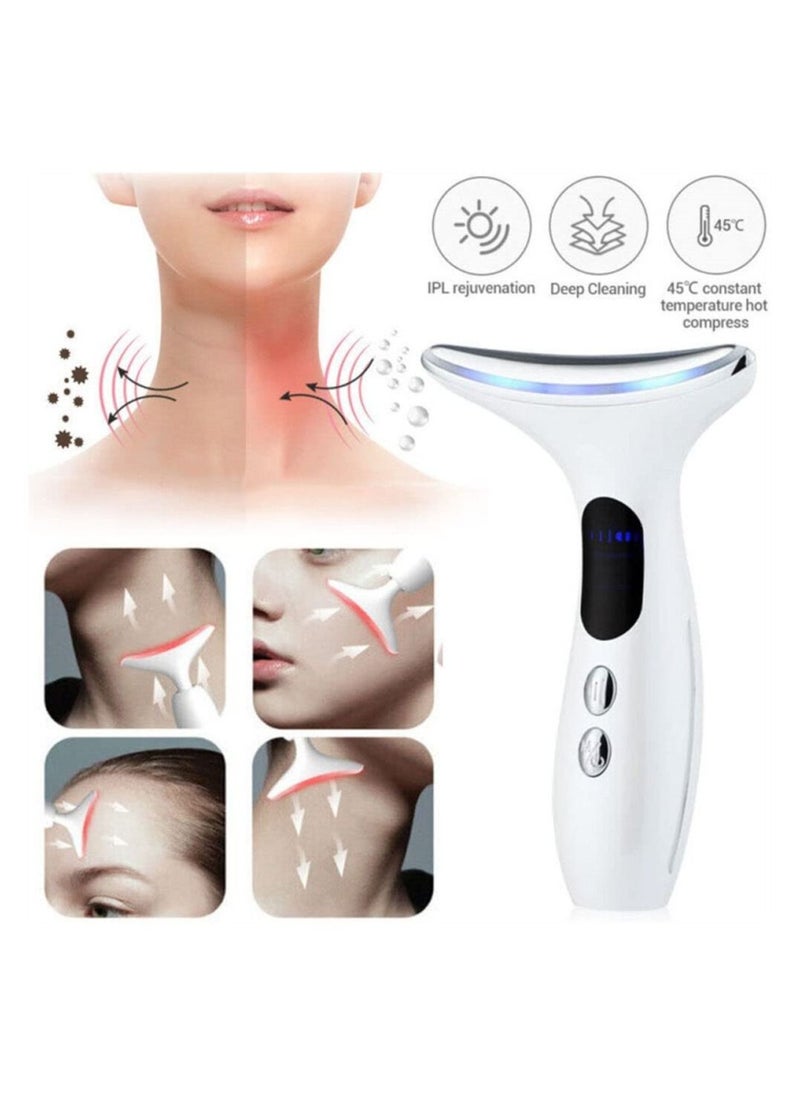 Y&D - Face and Neck Massager, Skin Rejuvenation Beauty Instrument, Vibration Facial Massage Device, with Rejuvenation, Anti-wrinkle Phototherapy Functions, for Lift Care - Image 1