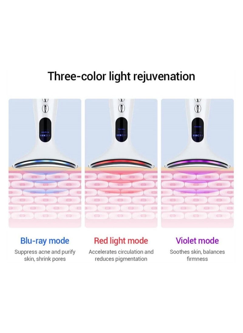 Y&D - Face and Neck Massager, Skin Rejuvenation Beauty Instrument, Vibration Facial Massage Device, with Rejuvenation, Anti-wrinkle Phototherapy Functions, for Lift Care - Image 1