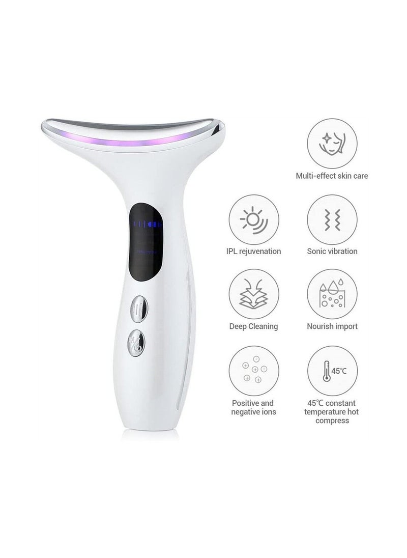 Y&D - Face and Neck Massager, Skin Rejuvenation Beauty Instrument, Vibration Facial Massage Device, with Rejuvenation, Anti-wrinkle Phototherapy Functions, for Lift Care - Image 1