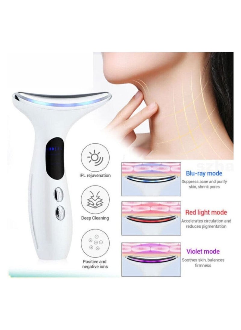 Y&D - Face and Neck Massager, Skin Rejuvenation Beauty Instrument, Vibration Facial Massage Device, with Rejuvenation, Anti-wrinkle Phototherapy Functions, for Lift Care - Image 1