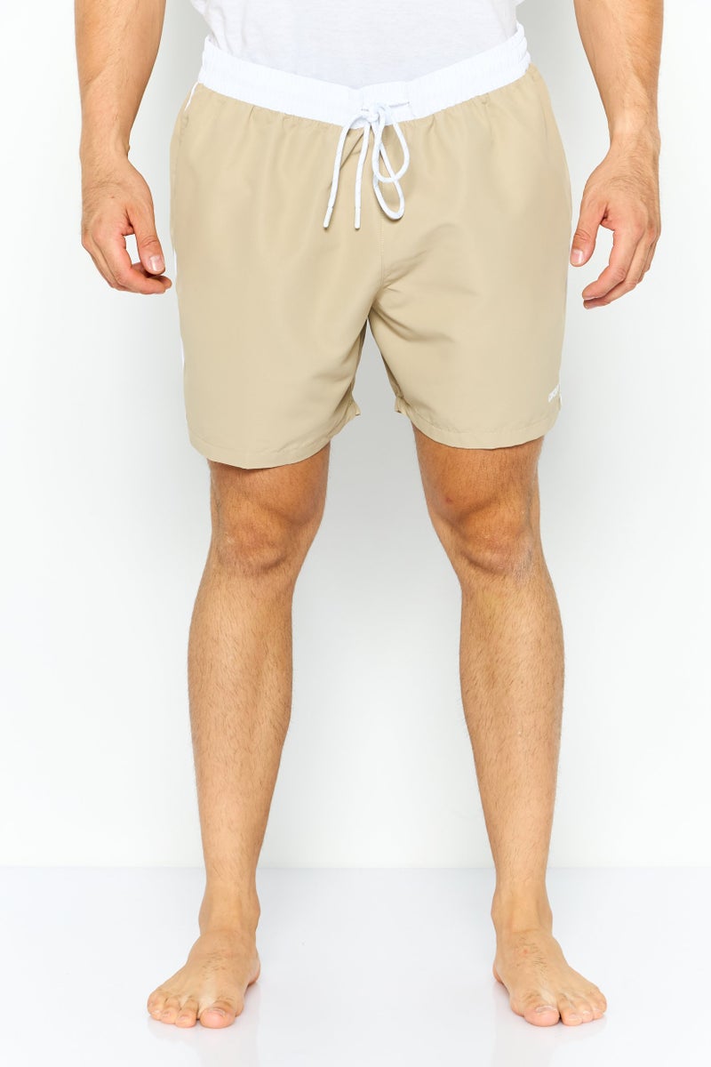 DKNY Men Brand Logo Board Short, Light Beige  - Image 1
