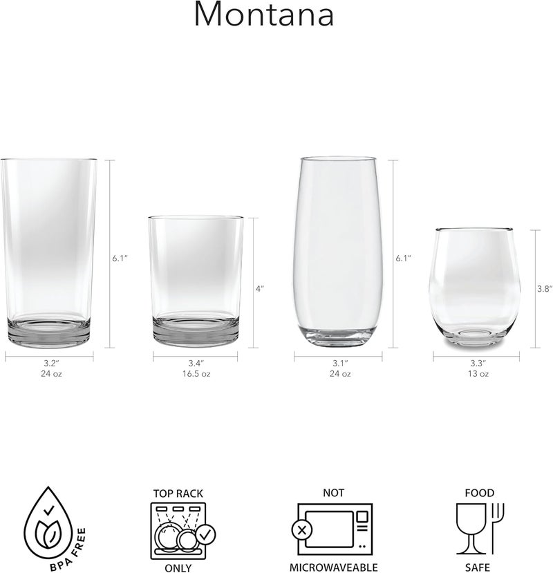 TarHong Montana Highball Glass 18 oz Premium Acrylic Drinkware Set of 6 - Image 5