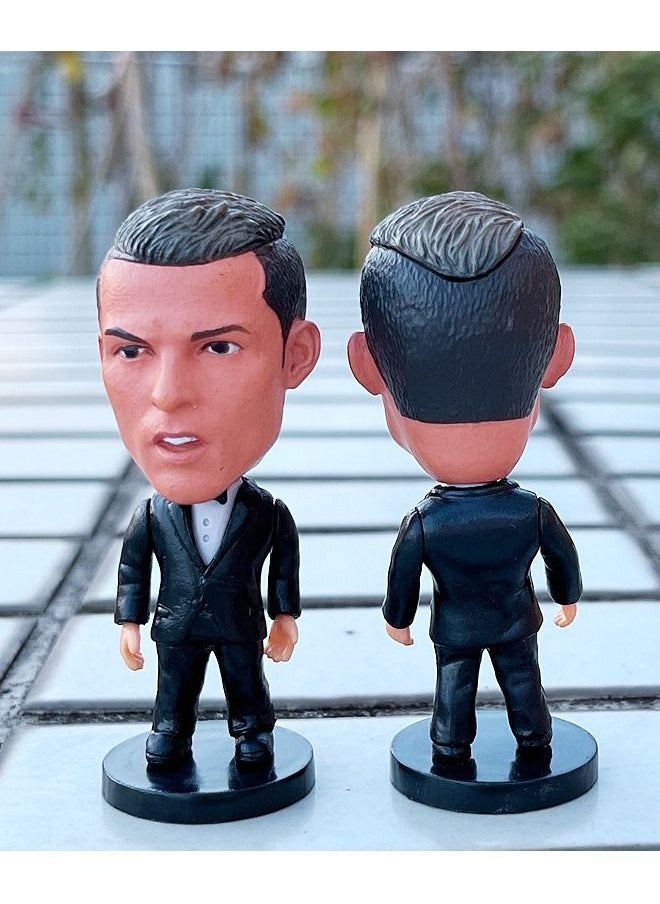 Generic - Cristiano Ronaldo Action Figure with Base, Soccer Star Ronaldo Figure Toy, Football Statue Figure, Super Collectible Model Statue Action Figure Toy 7CM - Image 1
