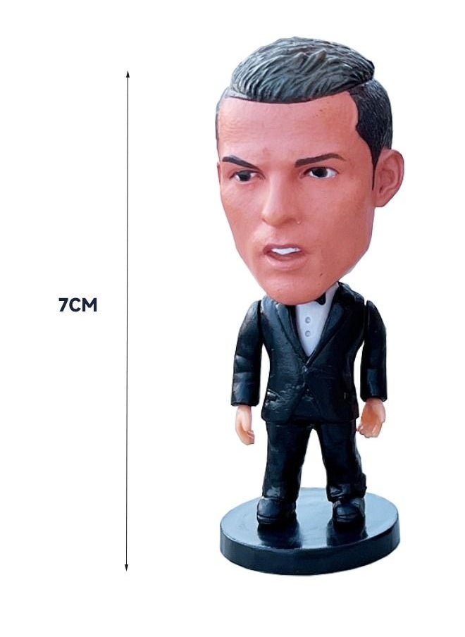Generic - Cristiano Ronaldo Action Figure with Base, Soccer Star Ronaldo Figure Toy, Football Statue Figure, Super Collectible Model Statue Action Figure Toy 7CM - Image 1