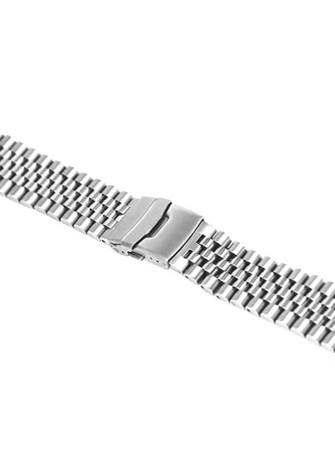 Stainless Steel Watch Band Screw Fixed Strap Double Lock Diver Clasp Polished Brushed Tapered 22mm - Image 2