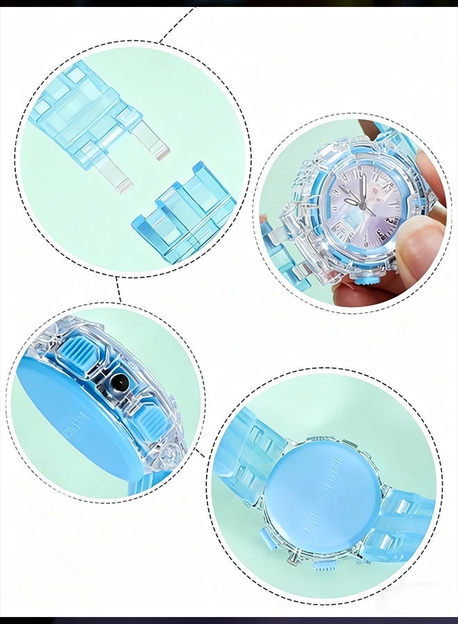 هابي دي ساعة الأطفال ذات الشخصية الكرتونية إلسا المجمدة، ساعة رقمية ملونة للأطفال، ساعة معصم كوارتز كرتونية متلألئة للأطفال - Image 5