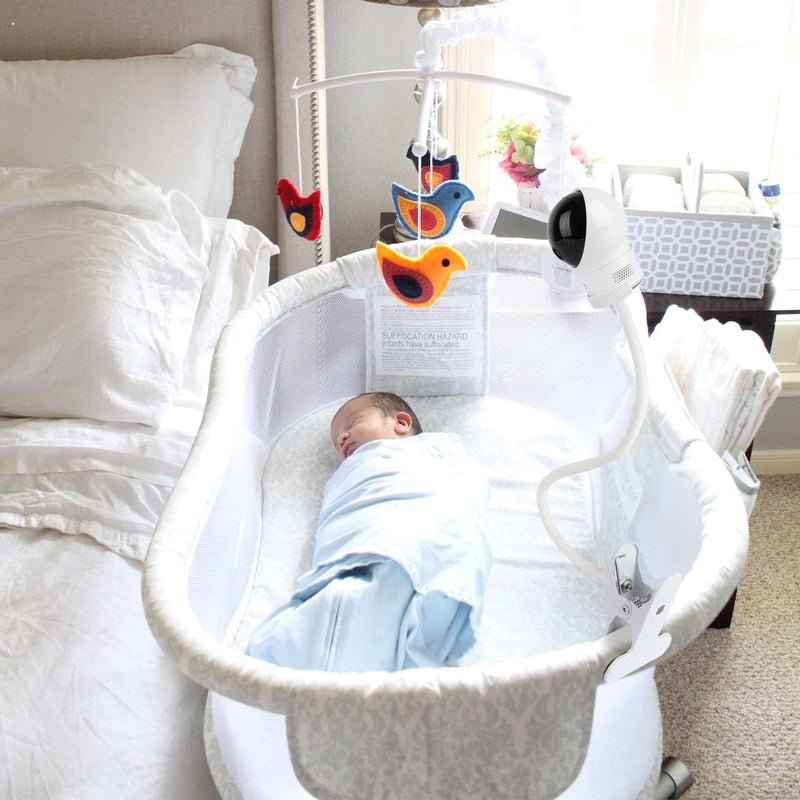 wochel Clip Mount for Eufy Baby Monitor Camera Flexible Gooseneck Baby Monitor Holder for Crib Without Tools or Wall Damage  White - Image 5