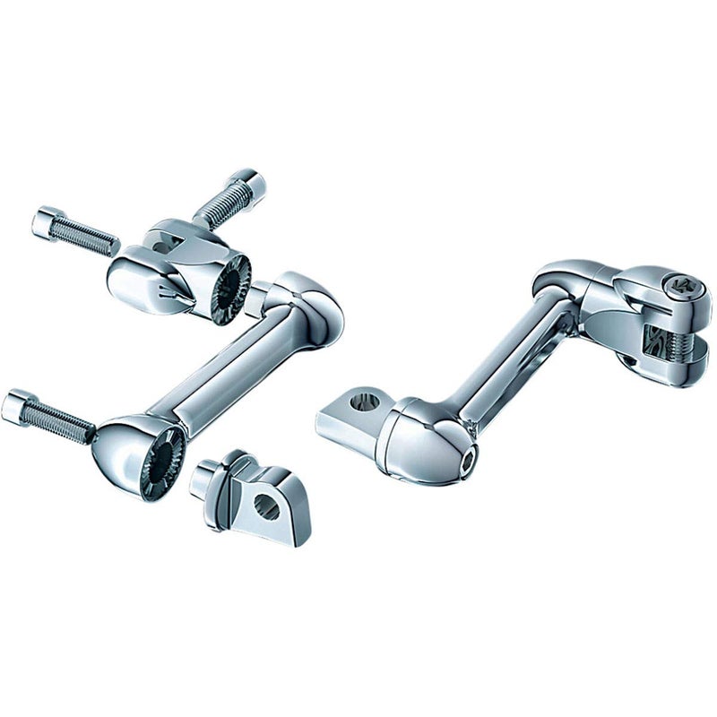 Kuryakyn 4557 Motorcycle Foot Control Component: 4" Adjustable Lockable Offset Footpeg Mounts with Male Mount Adapters, Chrome, 1 Pair - Image 3