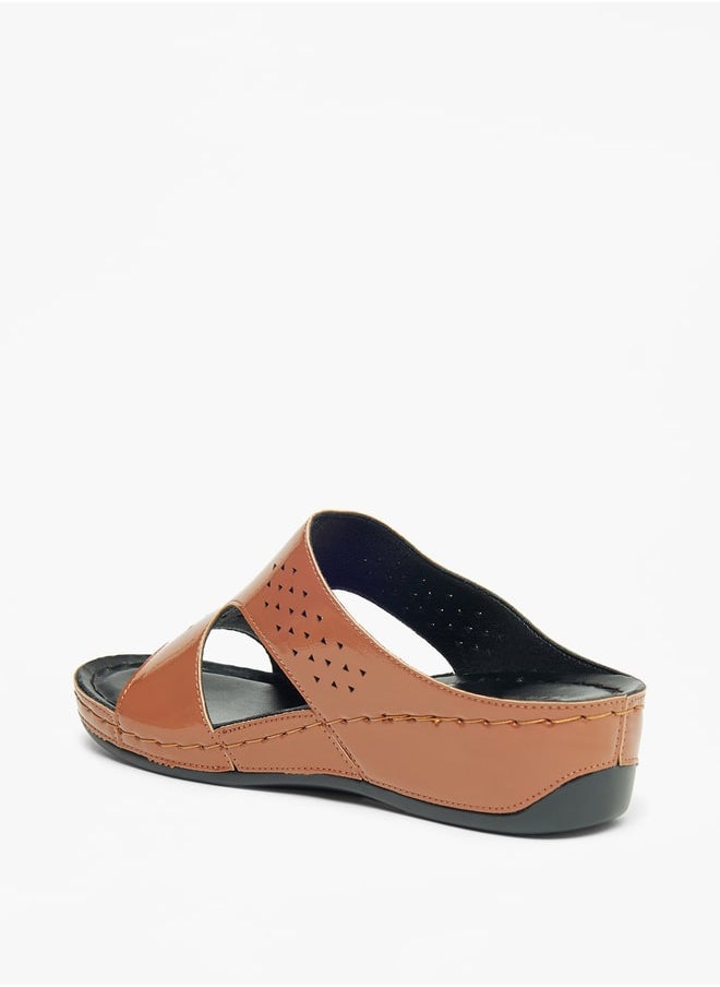Le Confort Solid Slip-On Sandals with Wedge Heels  - Image 2