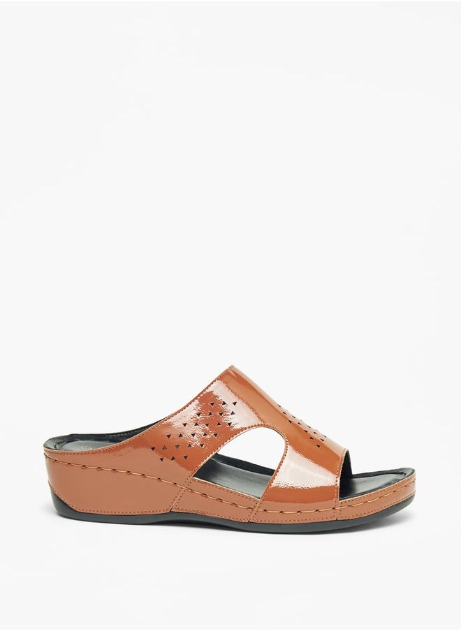 Le Confort Solid Slip-On Sandals with Wedge Heels  - Image 3