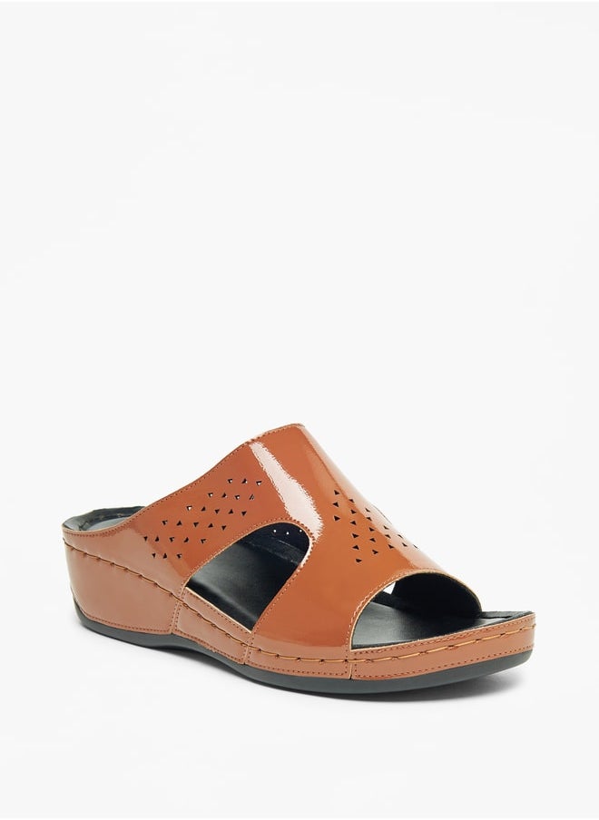 Le Confort Solid Slip-On Sandals with Wedge Heels  - Image 1