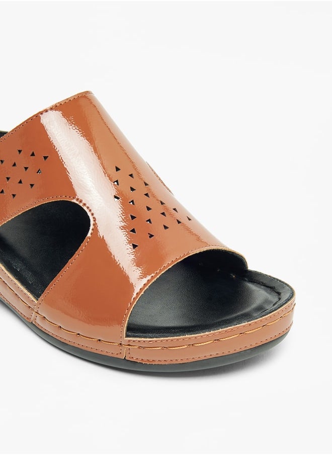 Le Confort Solid Slip-On Sandals with Wedge Heels  - Image 4