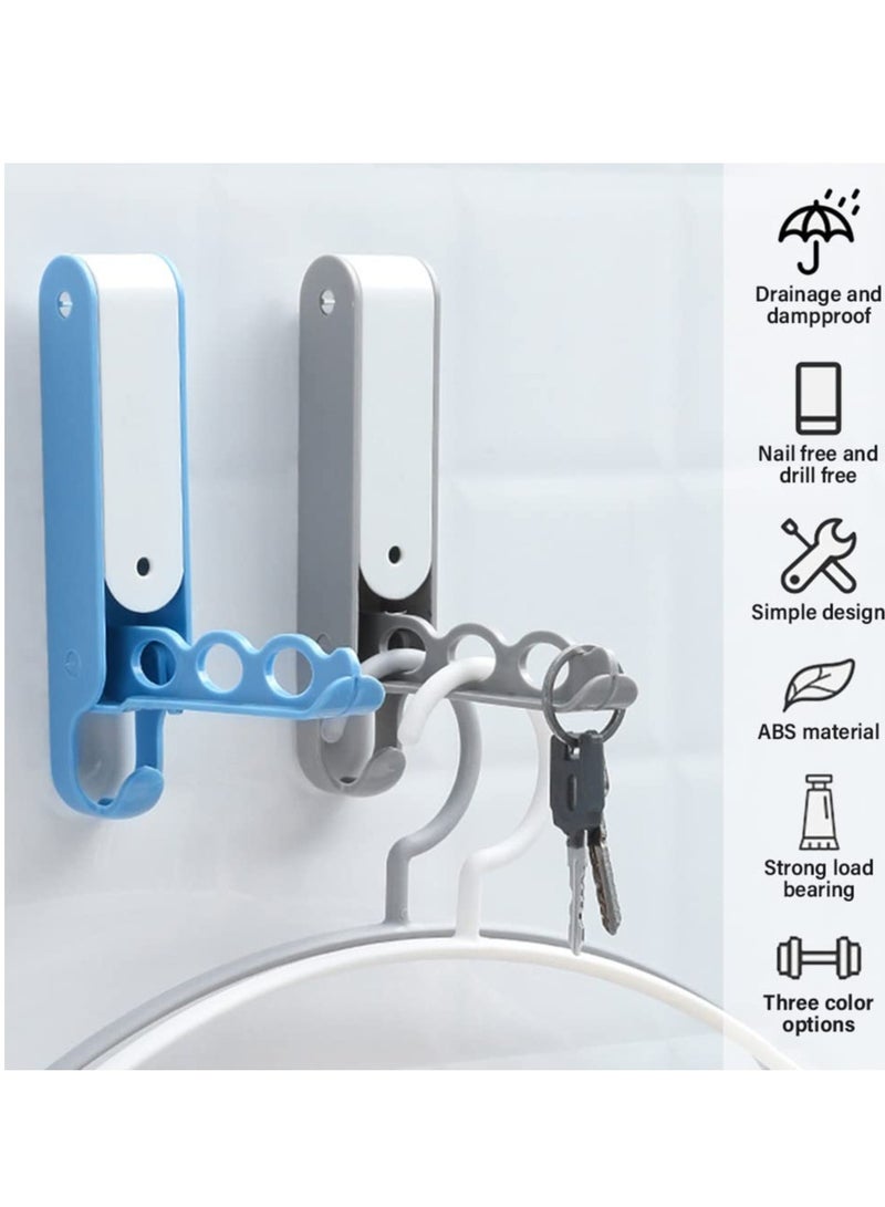 SOLARAE 4 PCS Hidden Foldable Door Hooks, Punch-Free Over Door Hangers - Self-Adhesive Door Coat Hook for Bedroom, Bathroom, Coats, Towels Travel Portable Hat Hanger(Multi-Holes) - Image 5