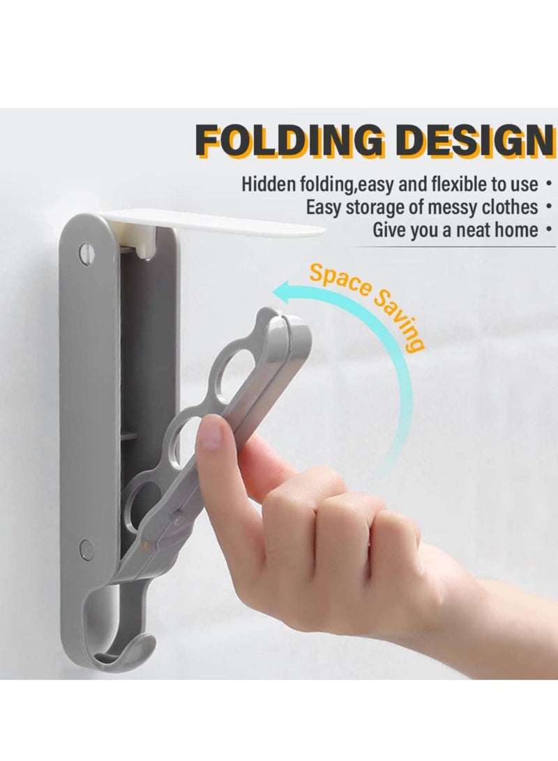 SOLARAE 4 PCS Hidden Foldable Door Hooks, Punch-Free Over Door Hangers - Self-Adhesive Door Coat Hook for Bedroom, Bathroom, Coats, Towels Travel Portable Hat Hanger(Multi-Holes) - Image 3