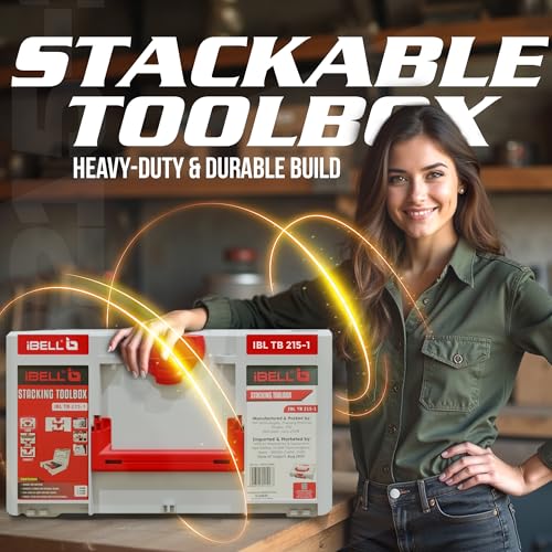 IBELL TOOLS iBELL TB215-1 Large Size Stackable Tool Storage Box - Durable PC+ABS, 40kg Load Capacity, 39x30x21.5cm - Image 2