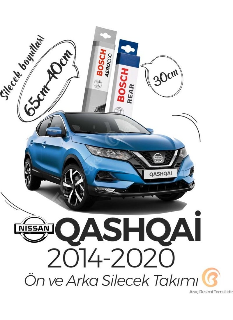 BOSCH Aeroeco Nissan Qashqai 2014 - 2020 Front and Rear Wiper Set  - Image 5
