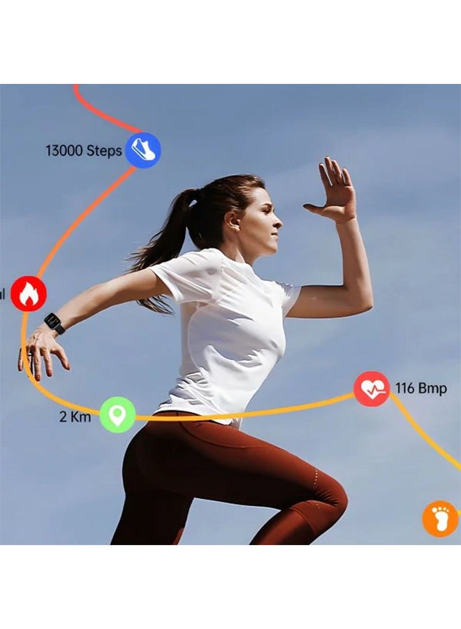 Oukitel ساعة ذكية BT103 - شاشة TFT بحجم 1.91 بوصة، مقاومة للماء IP68، متعقب للياقة البدنية والصحة، متوافقة مع أندرويد و iOS باللون الأسود - Image 3