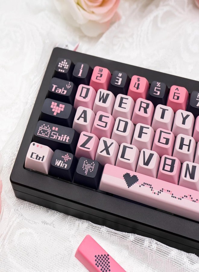 أغطية مفاتيح COOMICKEY PBT، 131 مفتاحًا، أسود ووردي، طباعة حرارية، أغطية مفاتيح لطيفة، ملف تعريف XDA للوحات المفاتيح الميكانيكية بمفاتيح Cherry Gateron MX - Image 4