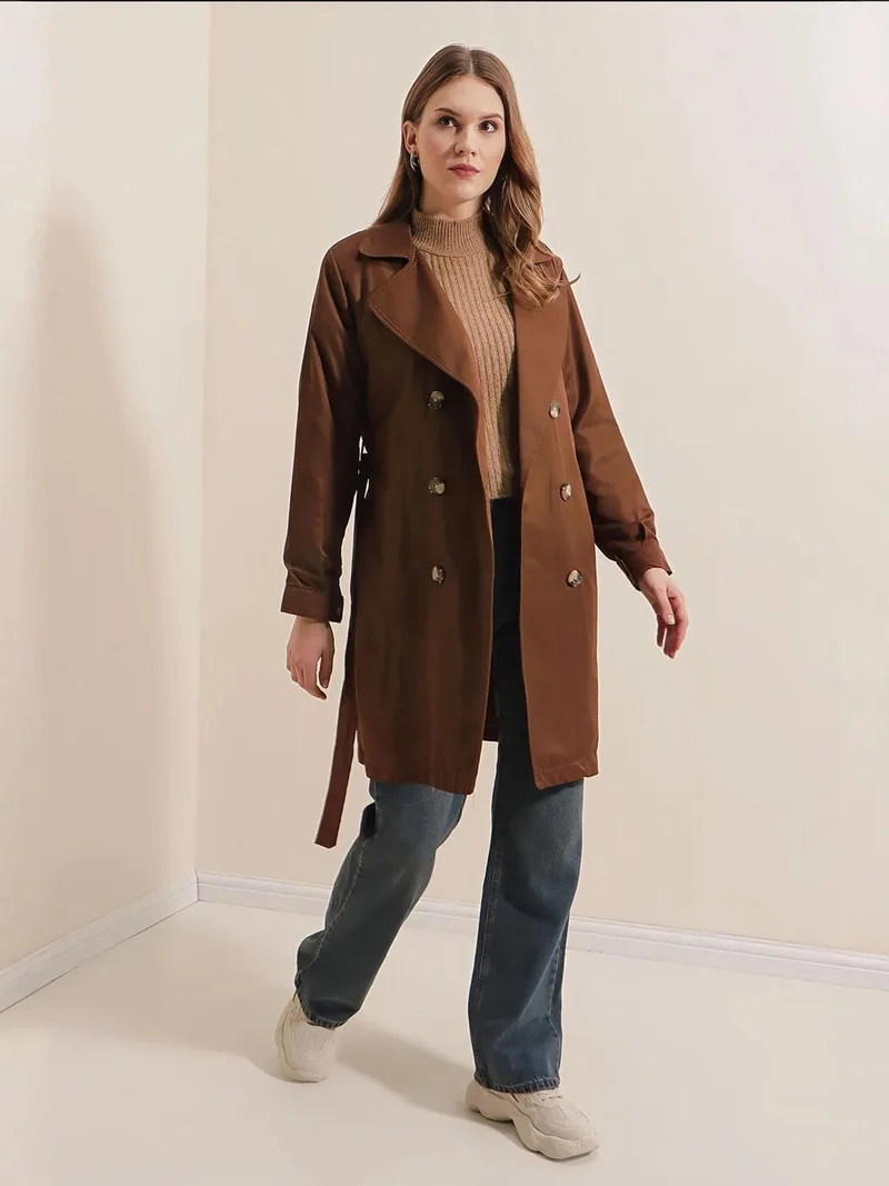BIG DART BDART Double Breasted Elastic Trench Coat