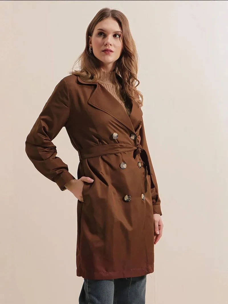 BIG DART BDART Double Breasted Elastic Trench Coat